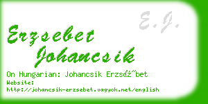 erzsebet johancsik business card